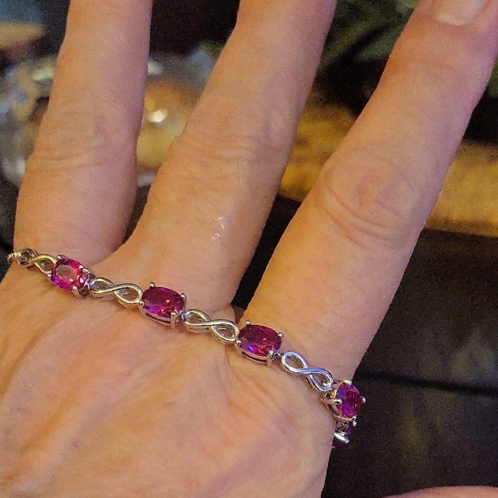 Lab Created Ruby Bracelet - image 1